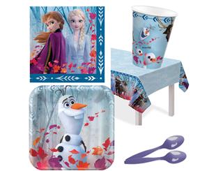 Frozen 8 Guest Deluxe Pack Cups Plates Napkins Tablecover Spoons