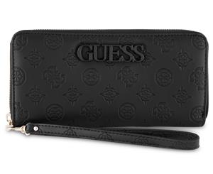 GUESS Janelle SLG Large Zip Around Clutch - Black