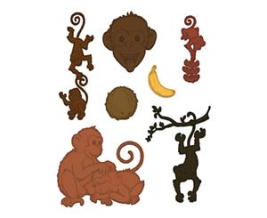 Heartfelt Creations Cut & Emboss Dies - Monkey Antics .5 inch To 3.5 inch