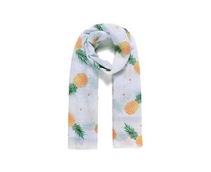 Intrigue Womens/Ladies Pineapple Digital Print Scarf (White) - JW923