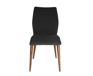 Kingston Dining Chair | Walnut Legs - Dark Grey Fabric