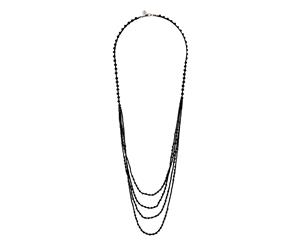 Lovisa Gunmetal Black Facet Multi Row Necklace