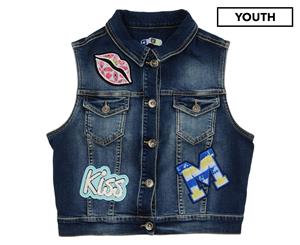 MSGM Girls' Denim Vest - Blue