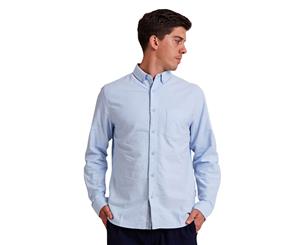 Mr Simple Men's Oxford Long Sleeve Shirt - Blue