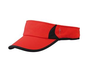 Myrtle Beach Adults Unisex Running Sunvisor (Red/Black) - FU662