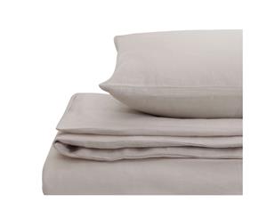 Natural Home Linen Quilt Cover Set Single Bed LINEN