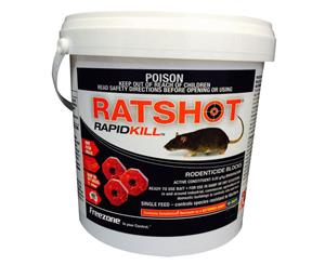 Ratshot Rapidkill Rat Mouse Rodent Poison Bait Blocks Brodifacoum One Feed 800Gm