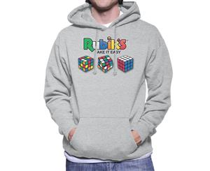 Rubik's Take It Easy Men's Hooded Sweatshirt - Heather Grey