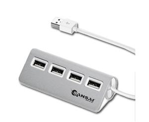 Sansai High Speed 4 Port USB 2.0 Hub Splitter Charger for Mac/PC/Laptop/Desktop