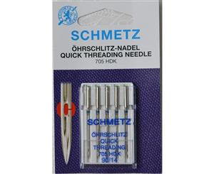 Schmetz Machine Needle Quick Threading Size 90/14 Pack of 5 Needles