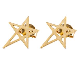 Short Story Star Stencil Earrings - Gold