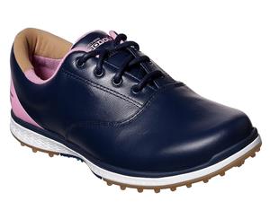 Skechers W Go Golf Elite 2 Adjust Shoes - Navy/Pink - Ladies Leather Synthetic