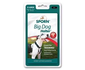 Sporn Big Dog Halter Black X-Large Lifetime Durability Stops Pulling Premium