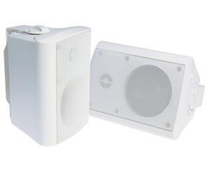 Studio Acoustics SA500W 4" 2-Way Indoor/Outdoor Universal wall mount / ceiling mount Speakers with brackets (White)