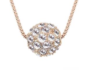 Swarovski Crystal Elements - Shamballa Ball Necklace - 5 Colours - Gold Plate - Valentine's Day Gift Idea - Clear Crystal
