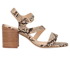 Verali Women's Hunter Heeled Sandals - Natural Snake