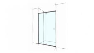 Verotti Custom 1800mm Semi Frameless Wall to Wall 3 Panels Shower Screen - Clear