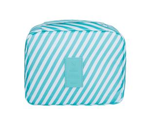 Waterproof Cosmetic MakeUp Travel Bag Organizer Blue Strip