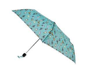 X-Brella Ladies/Women Colour Print Short Canopy Compact Umbrella (Turquoise) - UM344