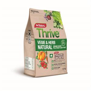 Yates Thrive 1.5kg Natural Vegie and Herb Organic Based Pelletised Plant Food