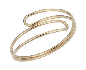 10k Yellow Gold Bypass Women's Bangle Bracelet 7.5" - Yellow