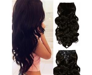 24" Wavy Curlydeluxe Synthetic Hair Extension Black Brown 7Piece 16Clips 03