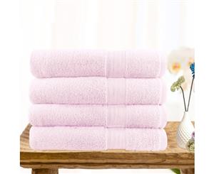 4 Piece Ultra-light Cotton Bath Towel in Baby Pink