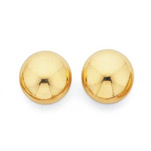 9ct 8mm Flat Ball Studs