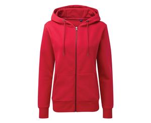 Asquith & Fox Womens/Ladies Zip-Through Organic Hoodie (Cherry Red) - RW7147