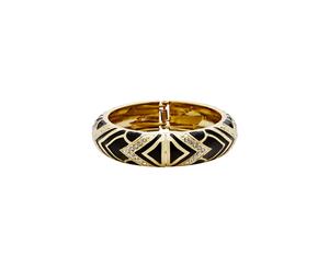 Barcs Marrakesh Enamel Jeweled Bangle With 14k Gold Accents & Black Enamel