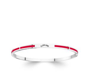 Cleveland Indians Bangle Bracelet For Women In Sterling Silver Design by BIXLER - Sterling Silver