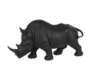 Daktari Matt Black Rhino Statue