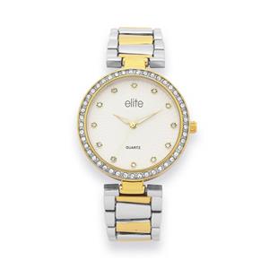 Elite Ladies Two Tone Round Watch