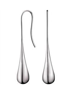 Ellipse Polished Stainless Steel Drop Earrings