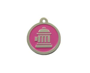 Fire Hydrant ID Tag - Pink & Silver