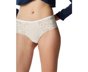 Maison Lejaby G51569 Hanae Floral Lace Boyshort - Lily Off-White