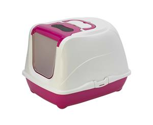 Moderna Flip Cat Enclosed Cat Litter Box Hot Pink