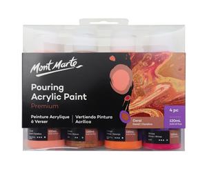 Mont Marte Acrylic Pouring / Fluid Paint Set 120ml 4pc - Coral