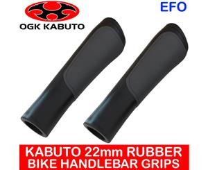 Ogk Kabuto 22Mm Rubber Handlebar Grips Mountain Road Bike Black Pair Sig-001K