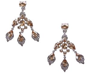 Oscar De La Renta Rhinestone Drops - Gold