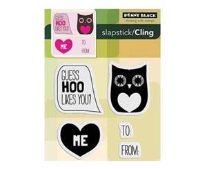 Penny Black Cling Rubber Stamp 4X5.25 Inches - Guess Hoo