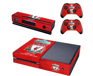 REYTID Console Skin / Sticker + 2 x Controller Decals & Kinect Wrap Compatible with Microsoft Xbox One - Full Set - Liverpool - Red