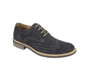 Roamers Mens 4 Eyelet Brogue Shoe (Navy) - DF1771