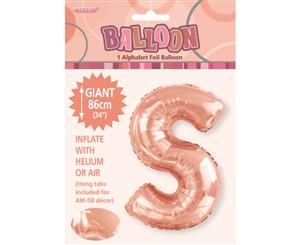 Rose Gold S Alphabet Foil Balloon 86cm