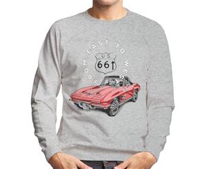 Route 66 From East To West Car Men's Sweatshirt - Heather Grey