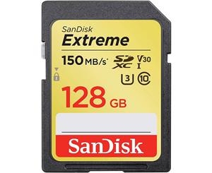 SANDISK SDSDXV5-128G-GNCIN SDXC Extreme CL10 V30 UHS-I/U3 150MB