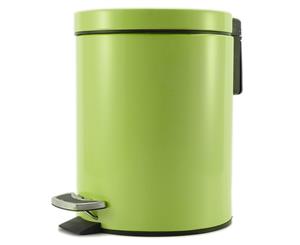 SOGA Foot Pedal Stainless Steel Rubbish Recycling Garbage Waste Trash Bin Round 7L Green