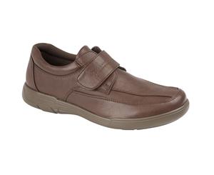 Scimitar Mens Touch Fastening Leisure Casual Shoes (Dark Brown) - DF1168