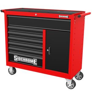 Sidchrome 42inch 7 Drawer Widebody Roller Cabinet Red-Black 9311927006381