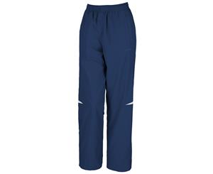 Spiro Womens/Ladies Micro-Lite Performance Sports Pants / Tracksuit Bottoms (Navy/White) - RW1472